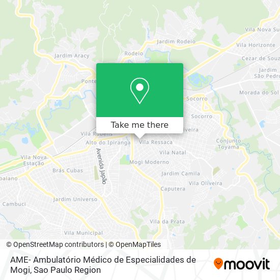 Mapa AME- Ambulatório Médico de Especialidades de Mogi