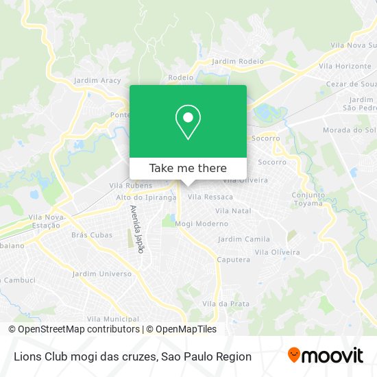 Mapa Lions Club mogi das cruzes