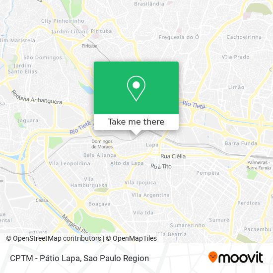 Mapa CPTM - Pátio Lapa