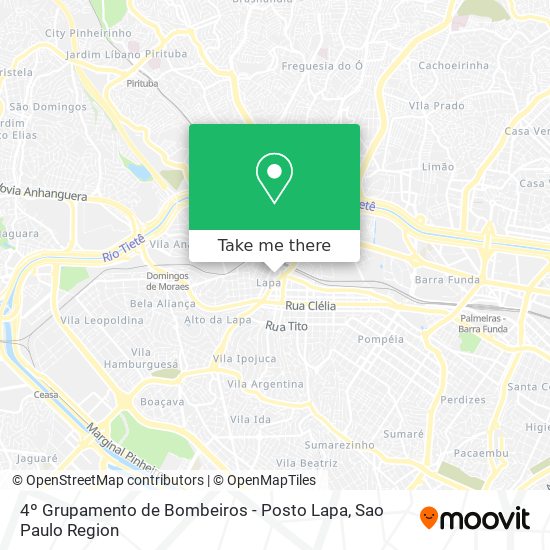 4º Grupamento de Bombeiros - Posto Lapa map