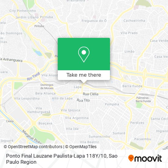 Ponto Final Lauzane Paulista-Lapa 118Y / 10 map