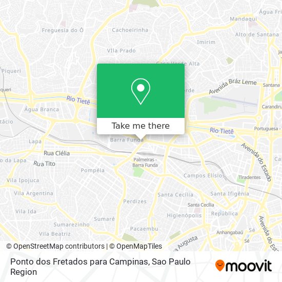 Ponto dos Fretados para Campinas map