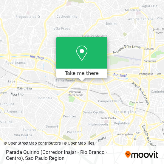 Mapa Parada Quirino (Corredor Inajar - Rio Branco - Centro)