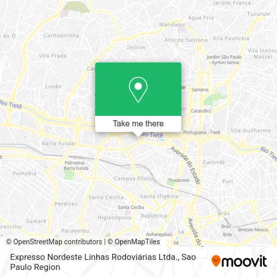 Mapa Expresso Nordeste Linhas Rodoviárias Ltda.
