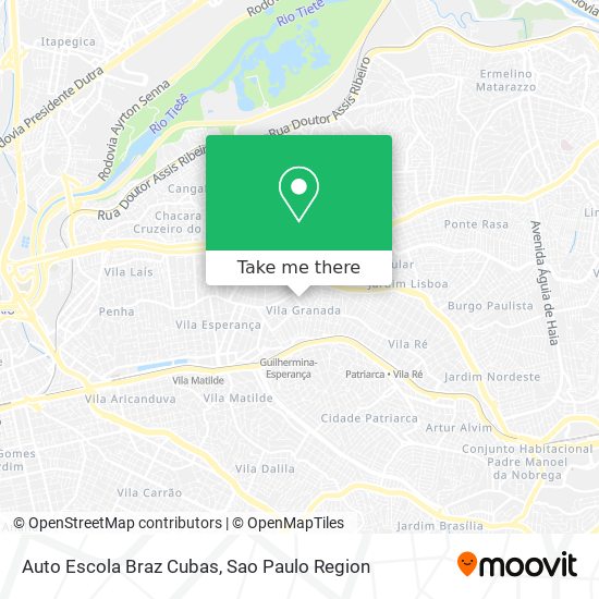 Mapa Auto Escola Braz Cubas