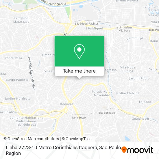 Linha 2723-10 Metrô Corinthians Itaquera map