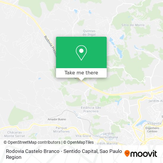 Rodovia Castelo Branco - Sentido Capital map