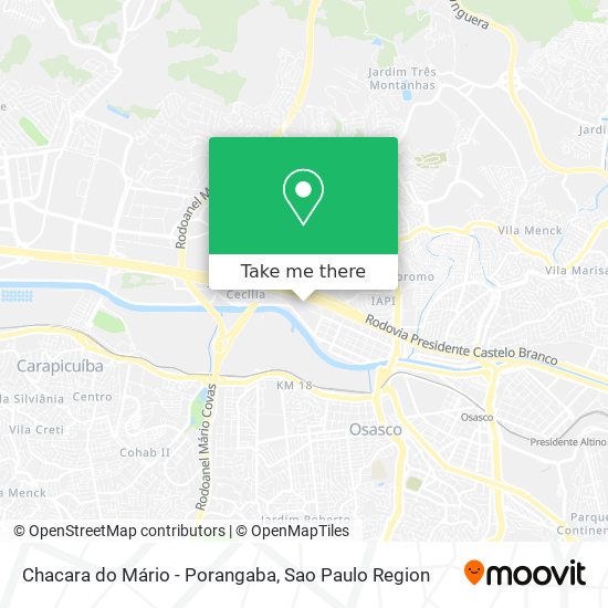 Mapa Chacara do Mário - Porangaba