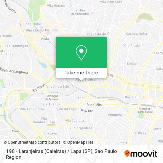198 - Laranjeiras (Caieiras) / Lapa (SP) map