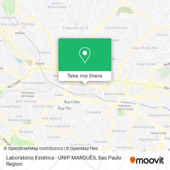 Laboratório Estética - UNIP MARQUÊS map