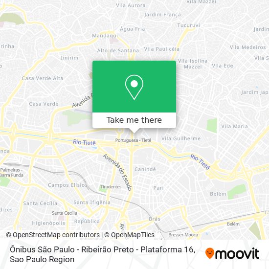 Ônibus São Paulo - Ribeirão Preto - Plataforma 16 map