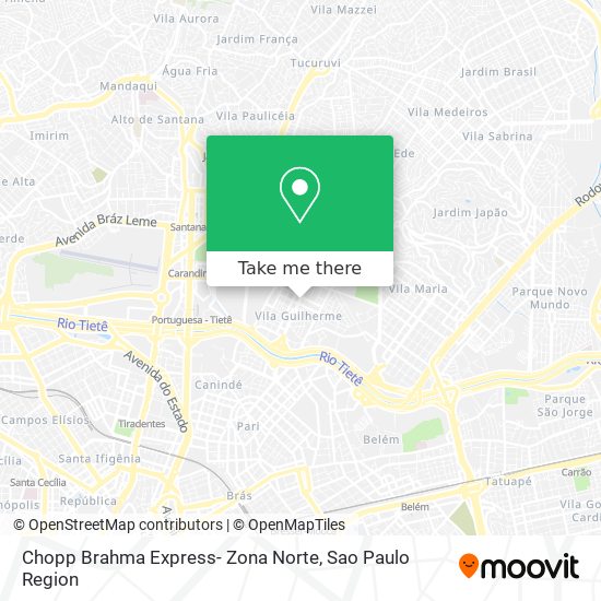 Mapa Chopp Brahma Express- Zona Norte