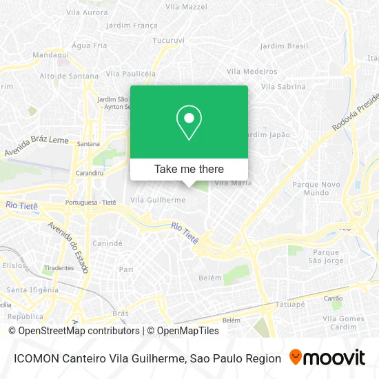 ICOMON Canteiro Vila Guilherme map