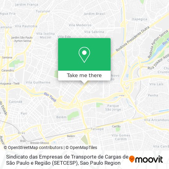 Sindicato das Empresas de Transporte de Cargas de São Paulo e Região (SETCESP) map