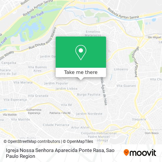 Mapa Igreja Nossa Senhora Aparecida Ponte Rasa