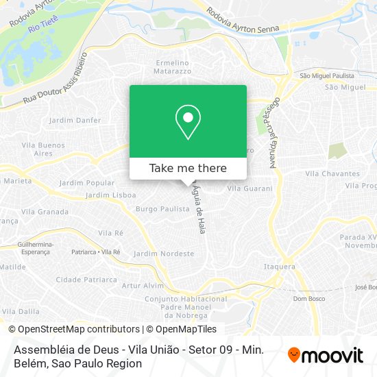 Mapa Assembléia de Deus - Vila União - Setor 09 - Min. Belém