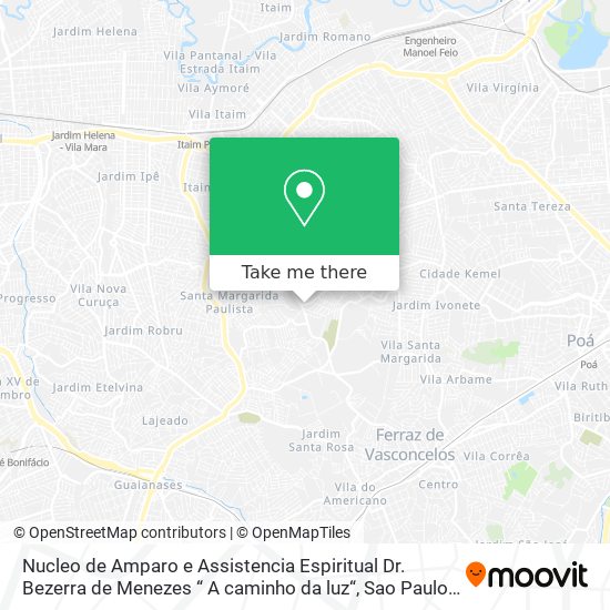 Mapa Nucleo de Amparo e Assistencia Espiritual Dr. Bezerra de Menezes “ A caminho da luz“