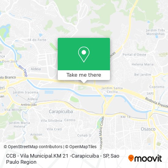 CCB - Vila Municipal.KM 21 -Carapicuiba - SP map