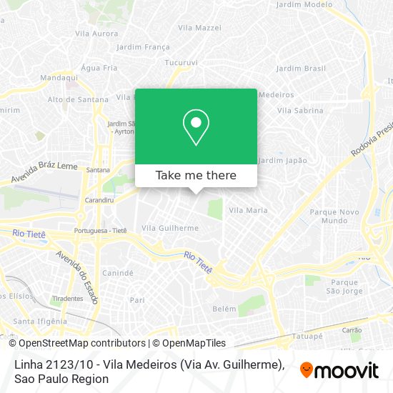 Linha 2123 / 10 - Vila Medeiros (Via Av. Guilherme) map