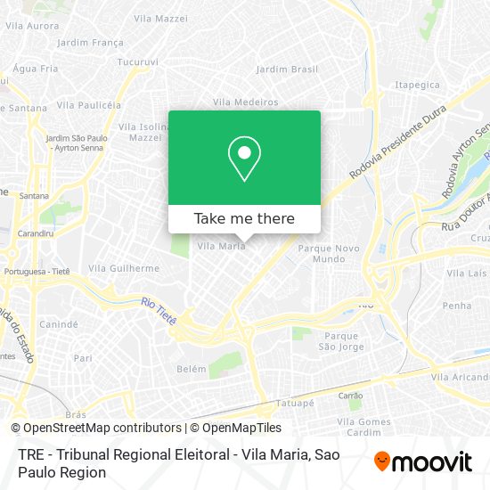 TRE - Tribunal Regional Eleitoral - Vila Maria map
