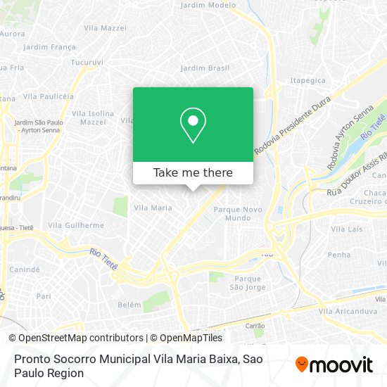 Pronto Socorro Municipal Vila Maria Baixa map