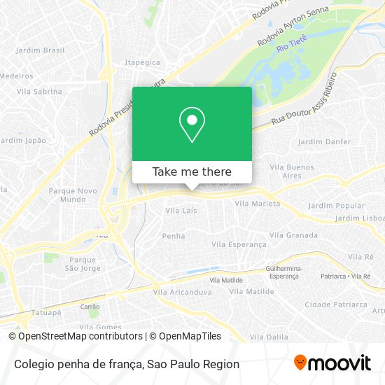 Mapa Colegio penha de frança