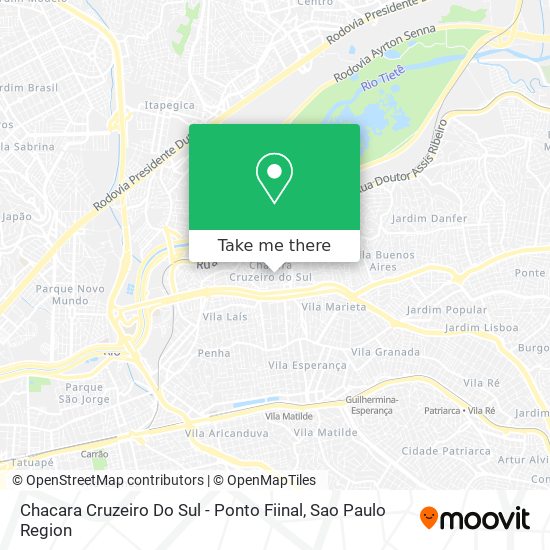 Chacara Cruzeiro Do Sul - Ponto Fiinal map