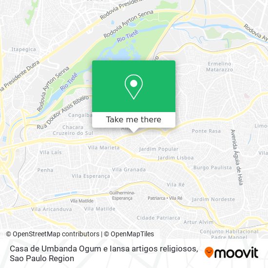 Mapa Casa de Umbanda Ogum e Iansa artigos religiosos