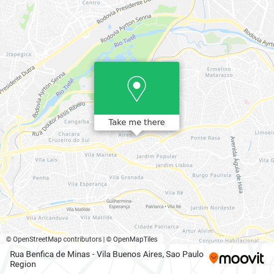 Rua Benfica de Minas - Vila Buenos Aires map