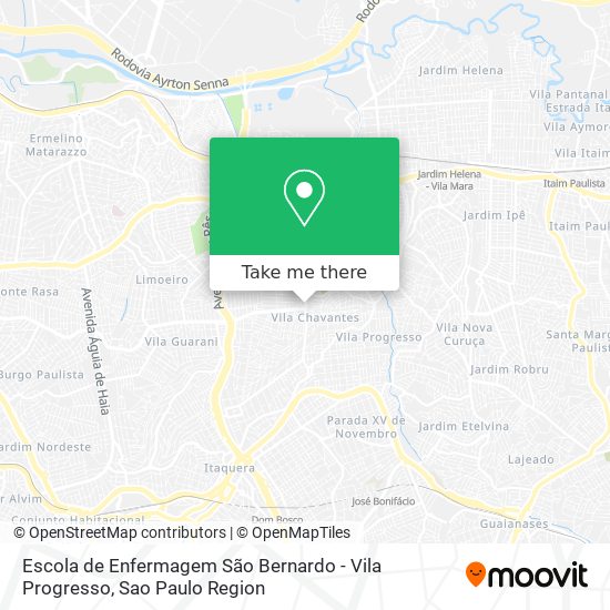 Mapa Escola de Enfermagem São Bernardo - Vila Progresso