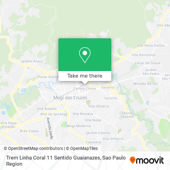 Trem Linha Coral 11 Sentido Guaianazes map