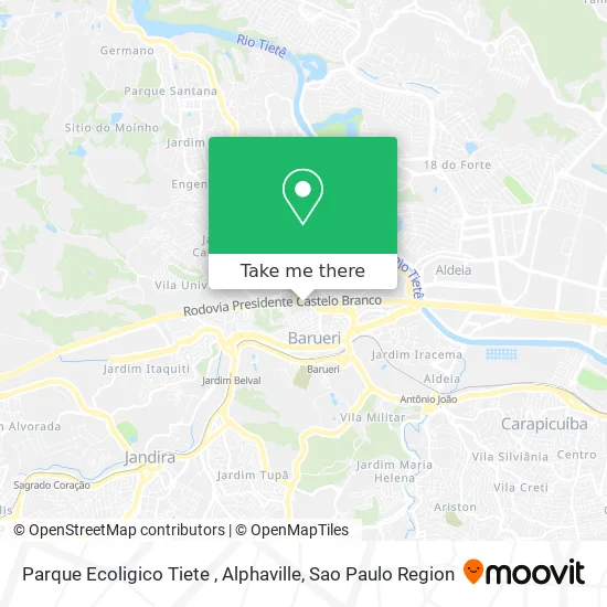Parque Ecoligico Tiete , Alphaville map