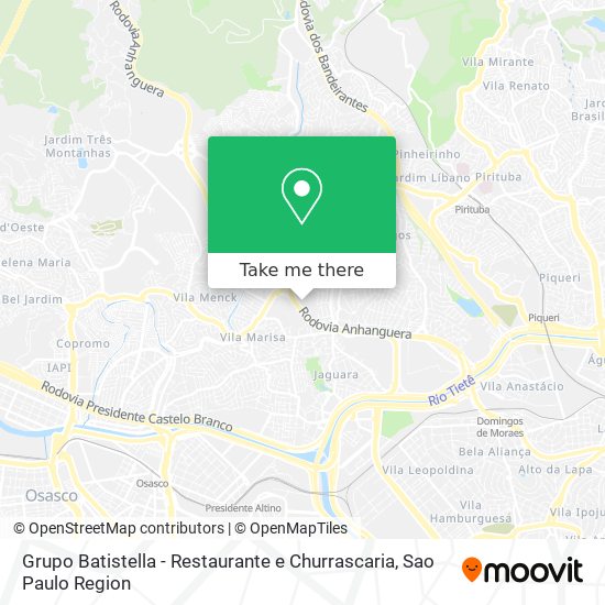 Mapa Grupo Batistella - Restaurante e Churrascaria