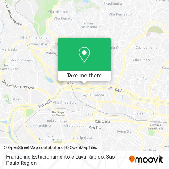 Mapa Frangolino Estacionamento e Lava-Rápido