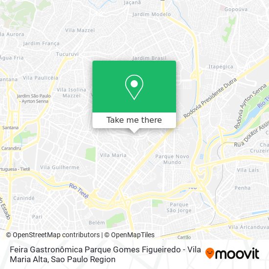 Mapa Feira Gastronômica Parque Gomes Figueiredo - Vila Maria Alta