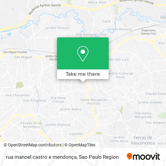 Mapa rua manoel castro e mendonça