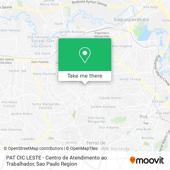 PAT CIC LESTE - Centro de Atendimento ao Trabalhador map