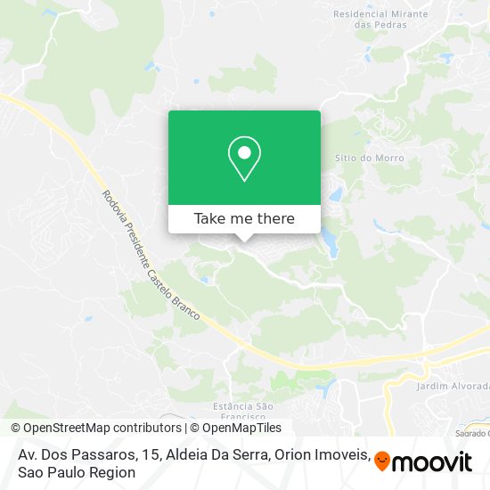 Av. Dos Passaros, 15, Aldeia Da Serra, Orion Imoveis map