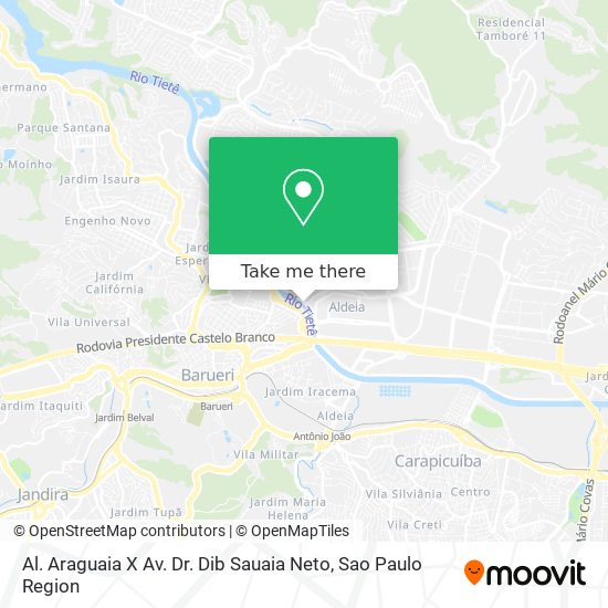 Al. Araguaia X Av. Dr. Dib Sauaia Neto map