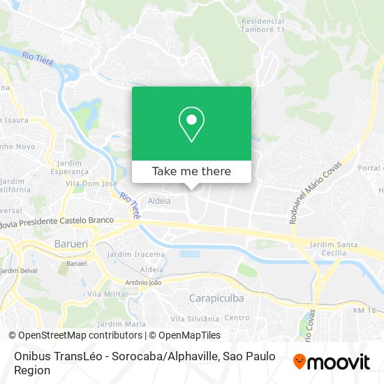 Mapa Onibus TransLéo - Sorocaba / Alphaville