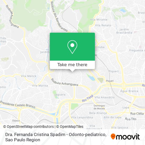 Mapa Dra. Fernanda Cristina Spadim - Odonto-pediatrico