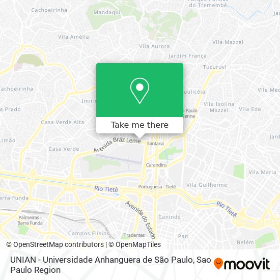 UNIAN - Universidade Anhanguera de São Paulo map