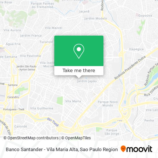 Mapa Banco Santander - Vila Maria Alta