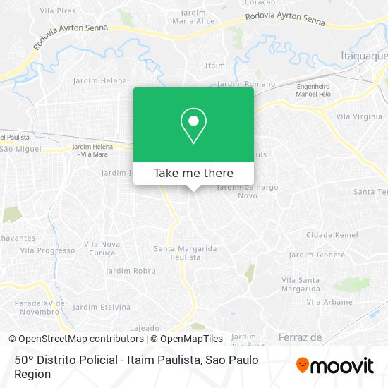 Mapa 50º Distrito Policial - Itaim Paulista