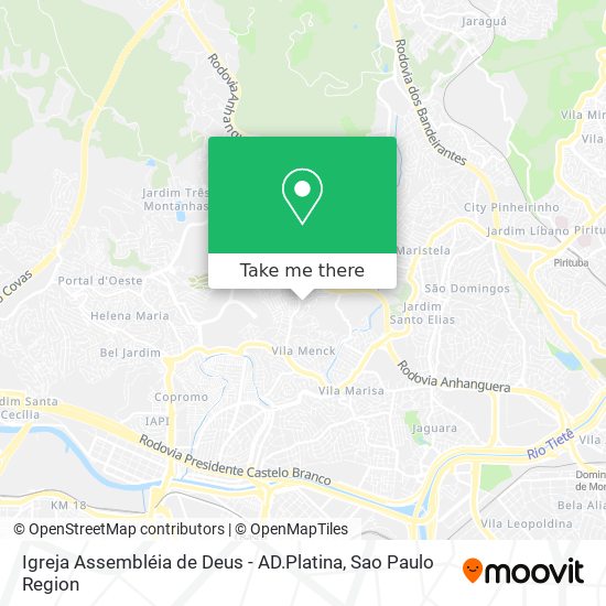 Mapa Igreja Assembléia de Deus - AD.Platina