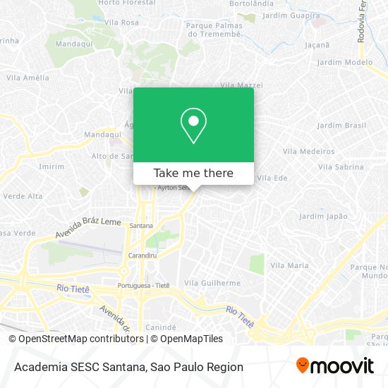 Mapa Academia SESC Santana