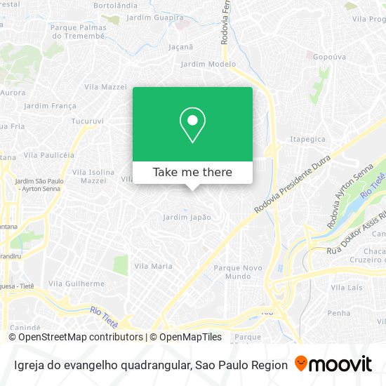 Igreja do evangelho quadrangular map