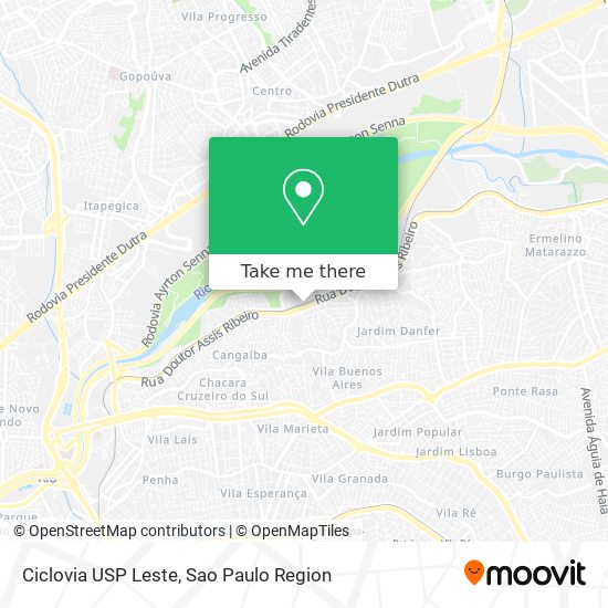 Mapa Ciclovia USP Leste