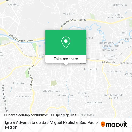 Igreja Adventista de Sao Miguel Paulista map