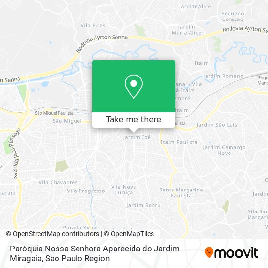 Mapa Paróquia Nossa Senhora Aparecida do Jardim Miragaia